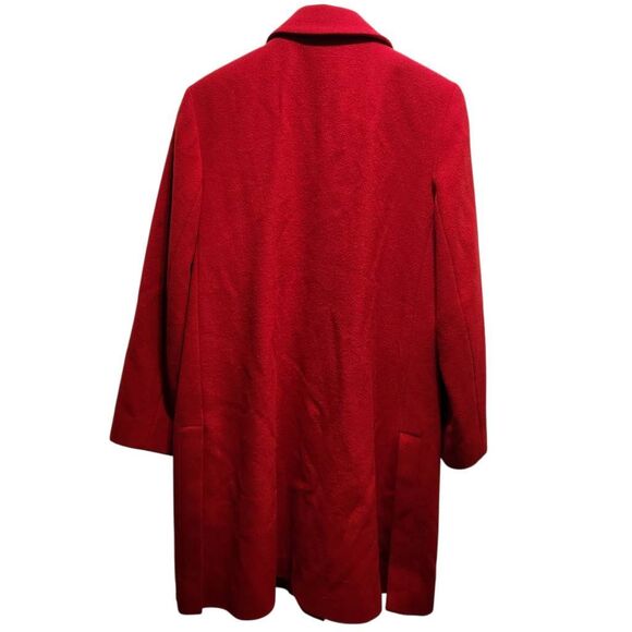 Harvè Benard by Benard Holtzman red lambs wool coat 10 vintage - Picture 3 of 7